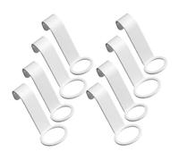 DIKACA 8 Ganci Porta Dispenser per Shampoo e Bagnoschiuma, Ganci Erogatori Porta Sapone per Bagno e Cucina, Supporto Appendino per Flaconi Lozione, Bianco, Set da 8 Pezzi (4x2.5cm +