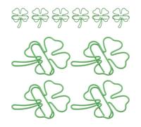 DIKACA 80 Fermagli per Carta a Forma di Trifoglio Verde, Graffette Creative in Metallo Resistenti, Clip Decorative per Planner e Forniture per Ufficio, per San Patrizio e