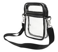 DIKACA Borsa a Tracolla Trasparente Regolabile in Pvc Cerniera, Porta Cellulare e Cosmetici, Borsa da Viaggio e Concerto per Donna e Ragazze Adolescenti, Compatta e Organizzata per