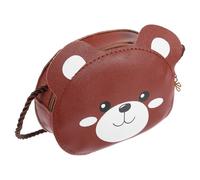DIKACA Borsetta per Ragazza in Pelle Pu Marrone Resistente Agli Urti, Borsa Tracolla Carina e Decorativa, come Regalo Comunione per Bambine