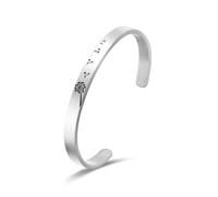 DIKACA Bracciale Aperto Donna in Acciaio Titanio Argento 6mm Motivo Soffione Elegante Leggero e Confortevole per Compleanno e Pubblicità