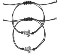 DIKACA Braccialetti Intrecciati Tartaruga Regolabili per Coppie Gioielli dell'Amicizia e dell'Amore Set da 1 Paio per Matrimoni Anniversari e Uso Quotidiano
