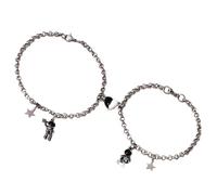 DIKACA Bracciali Cuore Due in e Inossidabile per Metallo Regolabili per Anniversario Confortevoli Design Astronauta Matrimonio e Creativi