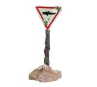 DIKACA Cartoon Resin Aquarium Ornament Small Fish Tank Warning Sign Decoration Creative Resin Landscape For Fresh And Saltwater Tanks Easy To Clean