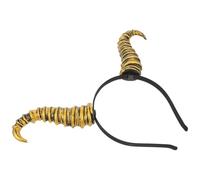 DIKACA Cerchietto Corna di Capra Oro per Halloween Fascia Costume Demone Cosplay Accessorio per Feste Tema Carnevale