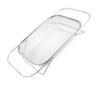 DIKACA Cestino Scolapiatti Estensibile in Acciaio Inossidabile per Cucina Porta Posate e Scolaposate con Drenaggio Rapido Organizer Sopra Lavello Salvaspazio Resistente alla Argento