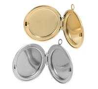 DIKACA Ciondolo Cornice per Foto 28mm in Acciaio Inossidabile Lucido, Set da 2 Pezzi Oro e Argento, Medaglioni Pendenti Fai da Te per Collana Commemorativa e Gioielli Vintage