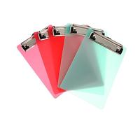 DIKACA Confezione 5 Portablocchi Mini Trasparenti in Plastica Colorata Clip Bassa Resistente per Memo Note e Documenti per Ufficio Scuola e Colore Casuale