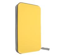 DIKACA Custodia Rigida Porta CD in Plastica per 80 Dischi, Organizer con Custodie Numerate, Portafoglio Giallo Salvaspazio per Dvd e Giochi, Custodia Protettiva Portatile per Casa, Auto