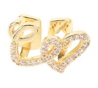 DIKACA Double Heart Tooth Grill con Zirconi Brillanti Design e Comfort per Donne e Uomini Accessorio Versatile per Feste Performance e Uso Quotidiano