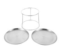 DIKACA Espositore a Due Livelli in Acciaio Inox per Frutti di Mare Piatto per Ostriche e Dessert Alzatina Stabile per Feste e Buffet