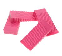 DIKACA Fermaporta a Cuneo in Gomma Antiscivolo 4 Pezzi Colore Rosa Medio per Camera da Letto e Porta D’Ingresso Protezione Anticollisione e Installazione Senza Fori