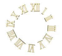 DIKACA Kit Numeri Romani per Orologio da Parete con Finitura Elettroplaccata Dorata Accessori Completi per Montaggio Fai da Te Numeri Grandi per Decorazione Contemporanea e Lancette