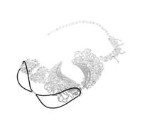 DIKACA Maschera Costume Festa con Pietre Luminescenti Mezza Faccia Elastica e Confortevole per Balli Mascherati Mardi Gras Halloween e Prom Veneto Donna