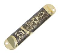 DIKACA Mezuzah Installazione Facile in Lega di Zinco Nero per Porta Ebraica con Pergamena Sacra e Superficie Liscia, Bordi Arrotondati per Decorazione Religiosa Interna