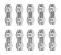 DIKACA Morsetti per Fune in Acciaio Inossidabile M6 Duplex Set da 6 Pezzi, Clip per Cavo Metallico Antiruggine Doppio Bullone, Fissaggio Sicuro per Applicazioni Industriali e Uso