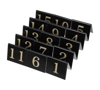 DIKACA Numeri da Tavolo Ristorante in Acrilico Nero, 15 Pezzi, Forma di V, per Scena del Crimine e Ambienti Affollati