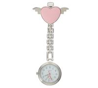 DIKACA Orologio da Tasca per Infermieri Lancette Luminose, Design a Cuore Rosa in Lega, Leggero e Portatile per Uso Medico e Regalo per Donne