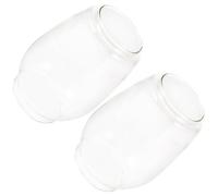 DIKACA Paralume in Vetro Trasparente per Lampada a Olio Piccolo Copertura Vintage per Paralume a Cherosene Ricambio Resistente per Lampade a Olio da Interno ed Esterno Set 2 Pezzi