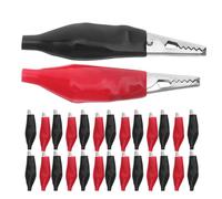 DIKACA Pinze Coccodrillo 48 Pezzi Isolate Rosso e Nero Morsetti per Cavi di Progetti Fai da Te e Test Batterie