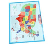 DIKACA Poster Educativo Usa Mappa Resistenti per Apprendimento Geografia per Scuola e Casa Colori Vivaci per Sviluppo Sensoriale e Cognitivo per Asilo e Aula