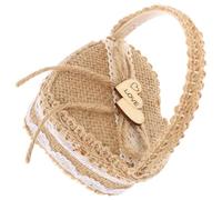 DIKACA Scatola Porta-anello a Forma di Cuore in Legno Rustico Cesto Porta Fedi Matrimonio, Cestino Decorativo per Damigelle, Accessorio Elegante per Cerimonie Nuziali e Conservazione