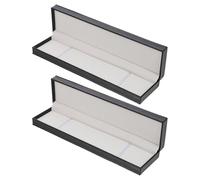 DIKACA Scatola Porta Orologi Singola in Pelle Pu Nera, Organizer Rettangolare Elegante 2 Pezzi per Orologi e Bracciali, per Matrimoni e Fidanzamenti