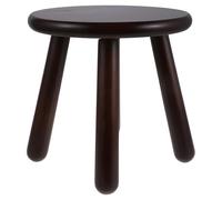 DIKACA Sgabello in Legno Tondo a Quattro Gambe Marrone Struttura Liscia, Stile Rustico Classico, per Bagno e Cucina