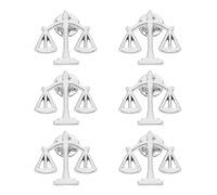 DIKACA Spilla da Bavero in Metallo a Forma di Bilancia della Giustizia Set da 6 Pezzi Accessorio da Avvocato per Giacca e Camicia Spilla da Colletto da Uomo per Abiti Formali