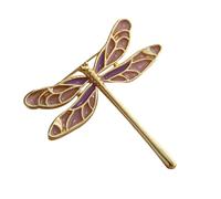 DIKACA Spilla Donna Smalto Porpora a Forma di Libellula in Lega, Decorazione Lucida Elegante e Semplice, Comoda da Indossare, per Sciarpe e Maglioni