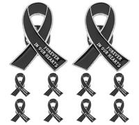 DIKACA Spille Commemorative in Metallo a Forma di Colomba Nera Set da 10 Pezzi Incisione Simbolo della Pace Spilla da Bavero e per Borsa per Funerali e Veglie Funebri