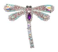 DIKACA Toppa Termoadesiva con Pietre per Scarpe e Vestiti Decorazione Fai da Te Libellula 83X98 CM Applicazione per Riparazioni e Accessori Moda