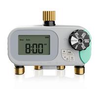 DIKAMAN Timer per irrigazione, Timer for irrigazione programmabile con Ingresso e Uscita in Ottone a 4 Zone, di del Prato Ritardo Pioggia/Manuale/Automatico per irrigazione di Prati e Giardini