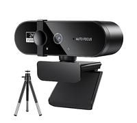 DIKAMAN Webcam, Webcam for PC Web Camera Mini Cam con microfono Usb Webcan Messa a fuoco automatica 4K 2K 1080P Full HD Stream for computer portatile(2K With Tripod)