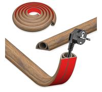 DIKARIYA Canalina per cavi in legno di fumo autoadesiva, 2 cm x 3 m, flessibile, piccola, colore bianco, canalina per cavi da pavimento, ponte flessibile per cavi esterni, copertura per cavi, canalina
