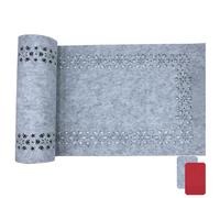 DIKARIYA Runner da tavola in feltro Natale, 40 x 180 cm, grigio, runner da tavola invernale, come decorazione da tavolo, in feltro scandinavo, rotolo decorativo per Natale, compleanno, battesimo