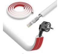 DIKARYA Canalina Passacavi Pavimento Bianco, 1Mx1.5cm Protezioni per Cavi a Pavimento Flessibile Copricavi Autoadesivo Passacavo a Pavimento Canalina per Cavi di Alimentazione a Casa, Ufficio, Scuola
