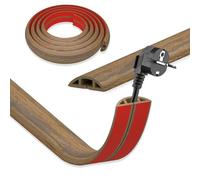 DIKARYA - Canalina per cavi, effetto legno, autoadesiva, 3 cm x 10 m, mini flessibile, piccola canalina per cavi da pavimento, per esterni, ponte per cavi flessibile, copertura per cavi, condotto per