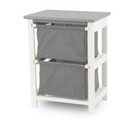 DiKasa Cassettiera Bianca da Assemblare in Legno di Abete con 3 Cassetti, Mobile Bicolore Bianco e Grigio per Camera da Letto, Ingresso o Ufficio, 38x28x49 cm