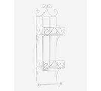 DiKasa MENSOLA 2 Ripiani con BARRETTA PORTASCIUGAMANI Ferro Bianco CM 18X18X63
