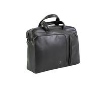 DiKasa Noomi Cartella Bakerbag in Pelle di Vitello Nera con Due Manici, Elegante Porta Documenti da Lavoro, Capiente e Resistente 43x31x13 cm