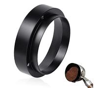DIKEBAO Anello Dosatore per Caffè in Alluminioda 51 mm Imbuto Dosatore per Espresso Anello di Dosaggio Magnetico con Spazzola per la Pulizia per Bar Negozio Tè al Latte Ristorante e Occidentale, Nero