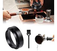 DIKEBAO Imbuto Dosatore per Espresso Anello Dosatore Caffè in Alluminio da 58mm Anello di Dosaggio Magnetico con Spazzola per la Pulizia per Bar Negozio Tè al Latte Ristorante e Occidentale, Nero