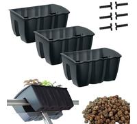 DIKEL 3x box per ringhiere - vaso per fiori da interno ed esterno - vaso per fiori - vaso da balcone - vaso decorativo - DCRO400 + argilla espansa 5l - 280x395x200mm - antracite