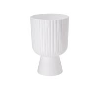DIKEL Vaso da fiori Ø 14 cm, altezza 20 cm, vaso da fiori con struttura scanalata e base stabile, in stile moderno, ideale per la decorazione di interni, colore bianco