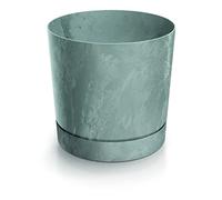 DIKEL Vaso da fiori Ø 24 cm, 23 cm, effetto cemento, plastica resistente, anti-intemperie e UV, design elegante per giardino e ambienti