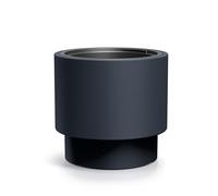 DIKEL Vaso da fiori Ø 39 cm, altezza 37 cm, in elegante plastica resistente alle intemperie, ideale per interni, balcone o giardino, grande diametro | antracite