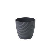 DIKEL Vaso da fiori rotondo, Ø 23 cm, altezza 20 cm, vaso in plastica di alta qualità con sottovaso integrato, vasi da fiori in stile moderno e minimalista per un arredamento elegante, colore