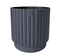 DIKEL Vaso da fiori rotondo, Ø 40 cm, altezza 40 cm, vaso in plastica di alta qualità, per interni ed esterni, con inserto in stile moderno e minimalista, colore: antracite