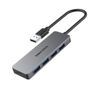 Dikeqinn Hub USB, hub USB 3.0 a 4 porte, hub dati USB per laptop con porta di alimentazione USB C, prolunga USB per laptop con porta A, Windows, Linux, PC HP e altro (USB-A)